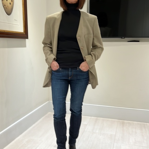 Vintage Italian Shawl Collar Tweed Blazer Size 10 - Picture 3 of 16